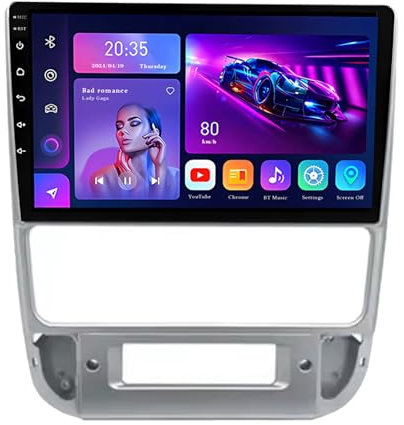 9 Pulgadas Android 14 Radio de Coche 2 DIN para Peugeot 406 1995-2005 con CarPlay inalámbrico y Android Auto Cámara Trasera Controles del Volante Navegación GPS Bluetooth(Silver,L900(8+256G))
