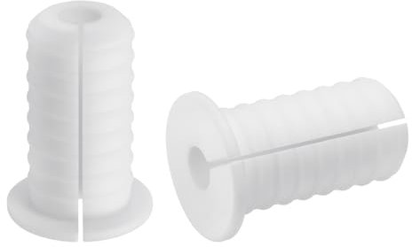 sourcing map 2Pcs Wall Grommets 3/4 Inch 19mm Silicone Anti-Slip Wall Pass Through Cable Bushing Feed Through Grommets Ethernet Cable Routing Kit, White
