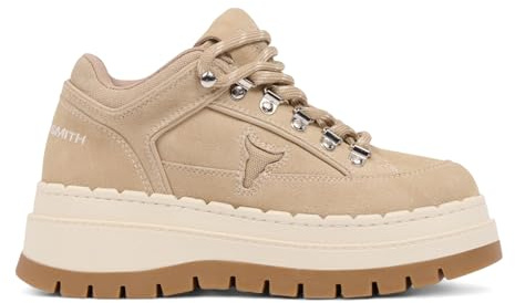 Windsor Smith Womens Sand Brown Suede Chunky Platform Sneakers Trainers - Ultimatum