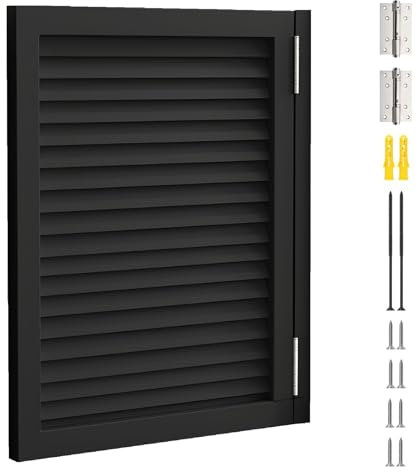 Porta Saloon in Legno Massello, Mezza Porta da Caffè a Battente Singolo con Cerniere, Larghezza 40–110 cm x Altezza 70–100 cm, Divisorio Rustico per Cucina, Corridoio, Pub(Black,W34xH32/85x80cm)