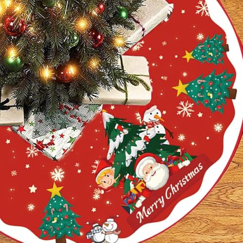 Teppich Weihnachtsbaum 90cm,Weihnachtsdecke Tannenbaum,Baumrock Weihnachten Unterlage Weihnachtsbaum,Decke Unter Weihnachtsbaum,Christbaumdecke Rund,Christmas Tree Skirt(10)
