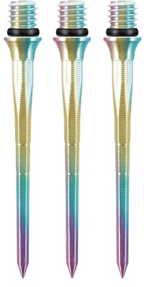 Caliburn Titanium Hexagonal Conversion Points | Screw In Design | Soft Tip to Steel Tip | Precision Dart Points | Multiple Colours (Rainbow, 36mm)