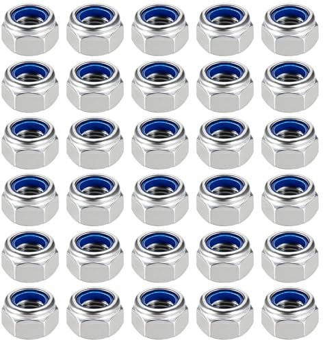 30pcs Controdado DIN 985 M8, Standard, Forma Bassa,acciaio Inossidabile A2 V2A,dado Di Arresto,dado Autobloccante, Dado Esagonale, Dado A Vite