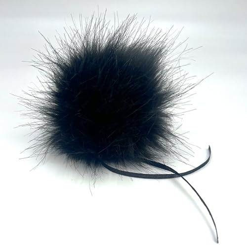 ELLIESKY Premium Kunstfell Bommel für Mützen und Beanies, Fake Fur, Winter Fellbommel, DIY (Schwarz)
