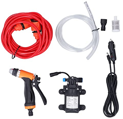 Nettoyeur haute pression portable 12 V, 160 psi, kit de pompe de lavage électrique avec 2 tuyaux pour le nettoyage de la voiture et un usage domestique, fabriqué en ABS et métal,