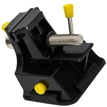 KOCKSHION Portable Mini Table Vise Clamp for Jewelry and Model Building, Compact Black Aluminium Alloy Workbench Clamp for DIY Crafting and Woodworking