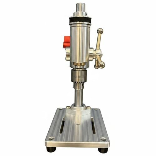 KiBcsLic Mini-Standbohrmaschine Präzisionsbohren Mini-Tischbohrmaschine Vollmetallkonstruktion Modellbau-Bohrmaschine für Modellbauer, Heimwerker, Three-jaw Chuck