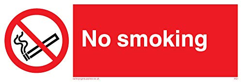 Viking Signs PS1-L15-V Schild „No Smoking, Vinyl, 50 mm H x 150 mm B, englische Version