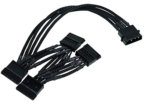 Phobya Adaptateur Multi SATA (4X) - Gainées - Noir Câbles SATA Câbles