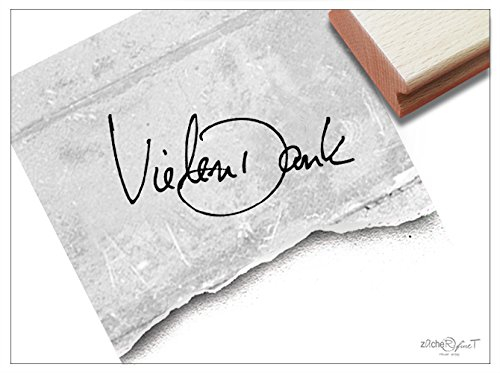 Stempel Textstempel Vielen Dank in Handschrift - Kleiner Schriftstempel Dankeschön Karten Geschenkanhänger Geschenk Basteln Deko - zAcheR-fineT