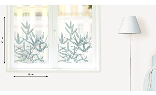 Fensterfolie Fensterbild BAMBUS - statisch haftend 2 Stück 49 x 67 cm