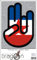 INDIGOS UG The Shocker Hand - Aufkleber/AUTOAUFKLEBER - Decal Sticker 15cm außenklebend - schwarzer Umriss mit Fahne/Flagge - Yugoslavia-Jugoslawien