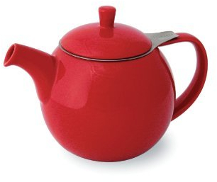 ForLife Curve Théière avec infuseur en acier inoxydable Rouge 1,3 l