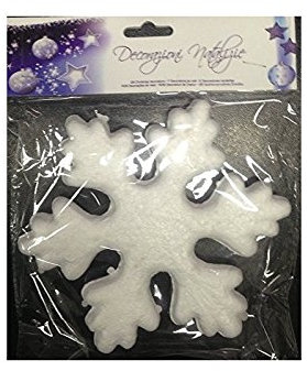 2 PZ FIOCCO DI NEVE CM 30 IN POLISTIROLO BIANCO NATALE DECORAZIONI NATALIZIE
