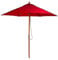 BrackenStyle Wooden Garden Parasol – Pully Operated and Machine Washable Garden Umbrella (Red)