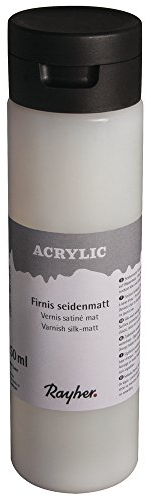 Rayher Acrylfirnis seidenmatt, Gemäldefirnis, seidenmatte Versiegelung oder Schlussfirnis für Acryl- und Ölmalerei, Flasche 250 ml, 38930000, Nicht Zutreffend