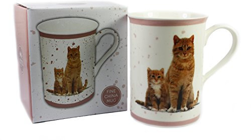 Macneil Cat and Kitten Fine China Mug (Ginger)