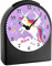 CreaDesign, WU-50-1034-05, Einhorn Farbe Lila, analog Kinderwecker schwarz, Funkwecker ohne Ticken, mit Licht, personalisiert mit Namen, 9,6 x 5,5 x 11,9 cm, 104 g