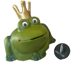 Froschkönig Frosch Spardose mit Schloss und Schlüssel