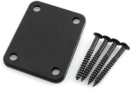 Maxmoral Black Electric Guitar Neck Plate Neckplate for Guitar Bass Replacement Parts Accessories,Guitar Neck Joint Board with Screws