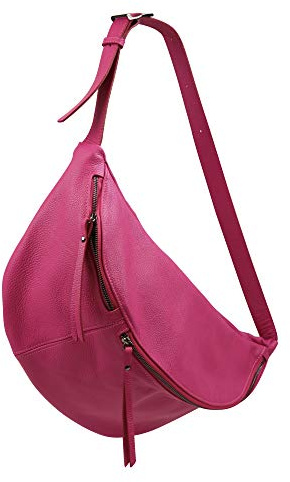 SH Leder Daniela G768 Sac de poitrine, en cuir véritable, unisexe, pour festival, voyage, grand sac à bandoulière, pour femme, 49 x 28 cm