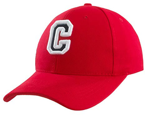 Baseballkappe 3D-Stickerei Lässige Baumwolle Alphabet A-Z Red Caps Schwarz Brief Snap Back Hut Hüte Unisex Jungen Mädchen Cap Baseball ROT Hut Kinder - C