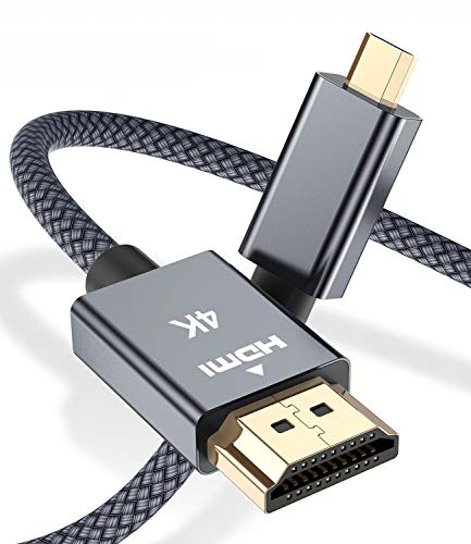 Elebase Micro HDMI-Kabel 2 M,4K 60Hz Micro HDMI Typ D Kabel kompatibel für Raspberry Pi 4 4b,GoPro Black Hero 7 6 5 4,Sony Kamera A6000 A6300,Nikon B500, ZV-E10,Lenovo Yoga 3 Pro 710,Canon,Insignia