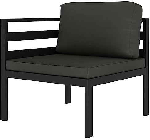 vidaXL Ecksofa Modular 1 STK. mit Auflagen Gartenmöbel Sofa Gartensofa Lounge Sessel Ecksessel Einzelsofa Garten Aluminium Anthrazit