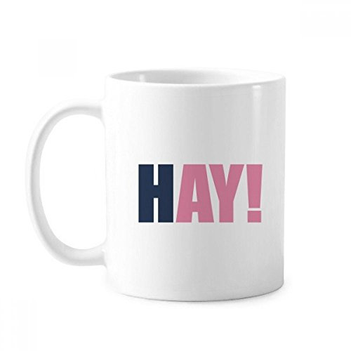 Tasse mit Aufschrift „Hay Recourage Positive Hello Mug“, Keramik, Kaffee, Porzellan, Schwarz