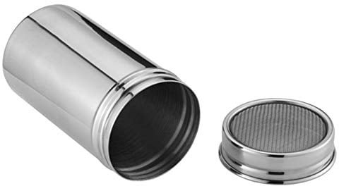 Puderzuckerstreuer mit Deckel für Küche, Backen, Kochen, Edelstahl, feines Netz, Zimt, Lcing Zuckerpulver, Kakao, Mehl, Schokolade, Kaffee, Sieb, Sprinkler, Bagger