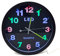 Starlet24 Wanduhr 29,5cm Ø beleuchtet mit bunter LED-Zifferbeleuchtung und Quarz-Uhrwerk (laufruhig, analog, leise, kein Ticken) Schwarz