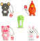 Memoria USB 8GB*5 Pendrive USB Silicona Impermeable Flash Drive Memorias Regalo para Niños Estudiante （8GB*5, Nuevo Animal）