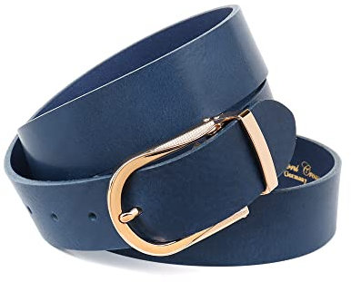 Anthoni Crown Damen Ledergürtel Gürtel, dunkelblau, 85