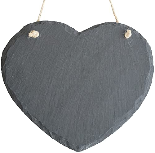 Schiefer Herz zum Hängen groß ca. 20cm Türschild Tafel Deko (1)