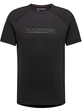 Mammut Selun FL T-Shirt Logo Men | Quick Dry Short Sleeve Shirt, With Sun Protection UPF 50+, For Hiking & Outdoor Sport | Black, M