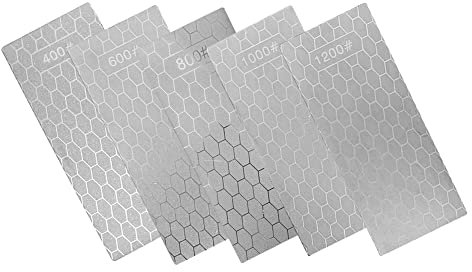 EBOOBA 5-Teiliges -Schleifstein-Set, LäPpplatte mit Grober/Mittlerer/KöRnung, KöRnung 400/600/800/1000/1200