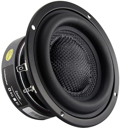 CHOOYO 50W 4Ohm 8Ohm Car Subwoofer 4 Inch Woofers Speaker In Car Bass Speaker Long Stroke Loudspeaker For Automotive sound box IPC (Color : 1 pieces-4Ohm)