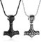 Minicremation Mjolnir Thors Hammer Urnenhalskette für Asche für Männer Keltischer Nordischer Wikinger Einäscherungsschmuck für Frauen Andenken Gedenk Asche Anhänger (Silber-Schwarz 2Pcs)