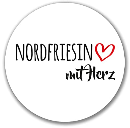Huuraa Aufkleber Nordfriesin mit Herz Geschenk 10cm Sticker Nordfriesin Geschenkidee