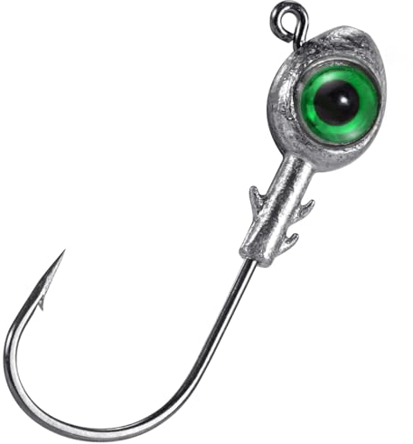 Dr.Fish 10 Pack Fishing Eyes Jigs 3D Eyes Trout Heads Bass Hook Saltwater Swimbait Jig Heads Freshwater Walleye Striper Walleye Striper 3/8oz