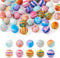 Cheriswelry 50Pcs Rainbow Color Silicone Beads 15mm Round Silicone Loose Beads for DIY Keychain Necklace Bracelet Making DIY Crafts