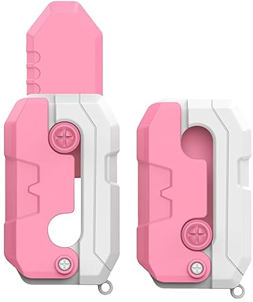Firulab Stampa 3D Fidget Knifes Fidget Toys Adulti, Giocattoli con coltelli a Carota Stampati in 3D, Anti Ansie Giocattolo Antistress ADHD ADD Giocattoli sensoriali per Adulti e Adolescenti, Rosa