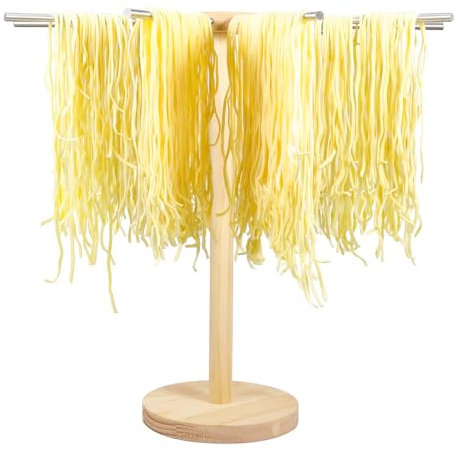 PAMISO Large Pasta Drying Rack, Tall Noodle Dryer with 9 Stainless Steels Bars for Pasta Spaghetti Hanger Stand