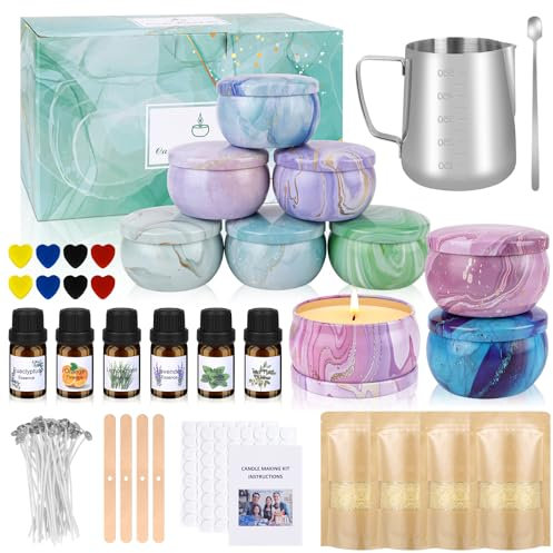 LFENYIGI Candle Making Kit, Make Your Own Candles, Candle Making Supplies for Beginners with Beeswax, Wicks, Candle Tins, and More, Arts and Crafts for Adults Christmas DIY Gift for Kid and Adults