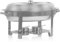 Mahlzeit Edelstahl Chafing Dish oval 5 Liter mit Sichtfenster | Speisenwärmer rund, Wärmebehälter, Warmhaltebehälter Essen | Bain Marie Rechaud, Chafing Dishes für Buffet Catering und Party