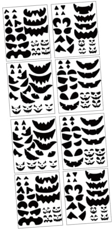 Operitacx 8sheets Fade-Resistant Pumpkin Face Stickers for Halloween Decorating Fun Craft Kit for Boys and Girls and Toddlers Party Favors for Festive Celebrations