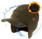 TOP-EX Winter Outdoor Merinowolle Beanie mit Visier und Fleecefutter, Winddicht und warm, wasserdicht, ideal für Wandern und Jagd, Grün S/M
