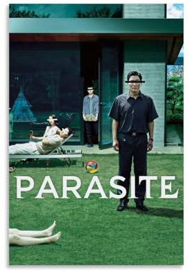 RISUANHENM Parasite-Poster, Raumdekoration, künstlerisches Poster für Zimmer, ästhetische Leinwand, Wandkunst, Schlafzimmer-Dekor, 30 x 45 cm, ungerahmter Stil
