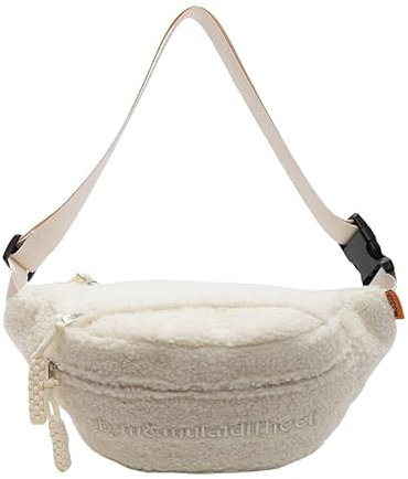 GETBSTOOP Teddyfell-Tasche, weiche, modische Hüfttaschen, lässige, vielseitige Hüfttasche, Verstellbarer Gürtel, Umhängetasche, Teddy-Tasche, Bauchtaschen, Gürteltasche, for Mädchen, Frauen,