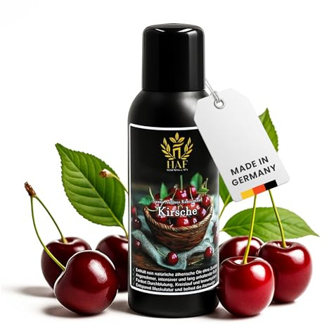 HAF Saunaaufguss Kirsche 100 ml - Sauna Aufgussmittel mit natürlichen ätherischen Ölen - Saunaduft ohne künstliche Zusätze - Saunaöl als Konzentrat für intensiven & langhaltenden Duft